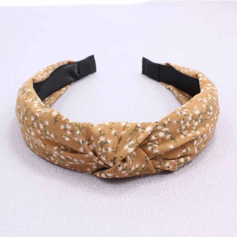 Fashion Top Knot Twist Hairband Elastic Headwear Printing Cloth Hair Hoop Headwrap Headband for Women Headdress Hair Accessories