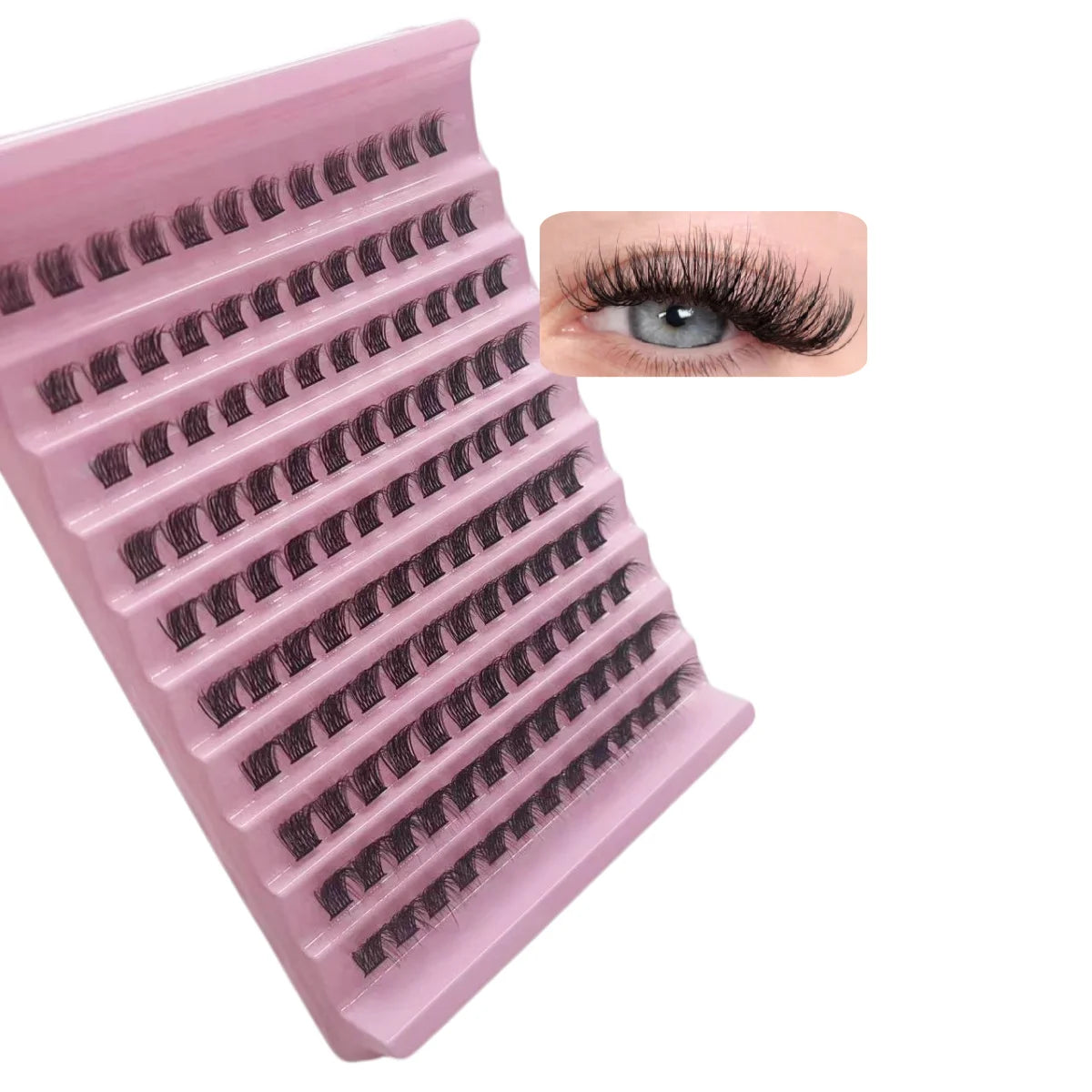 MIAOJIE DIY Clusters Eyelashes 0.07mm D Curl 9-16mm Mixed Natural Eyelash Extension DD Curl Personal Eyelash Cluster Makeup Tool