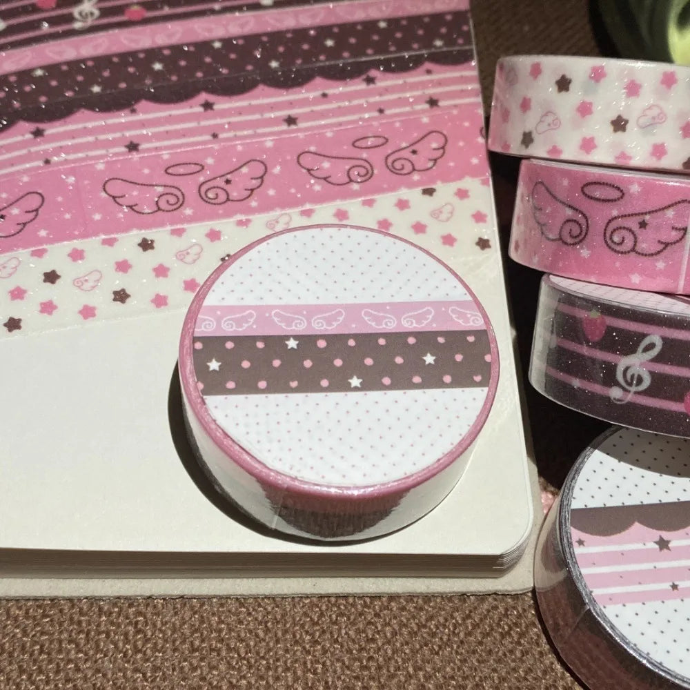 Ins Strawberry Decorative Tape Stars Kawaii DIY Tape Angel Wings School Stationary