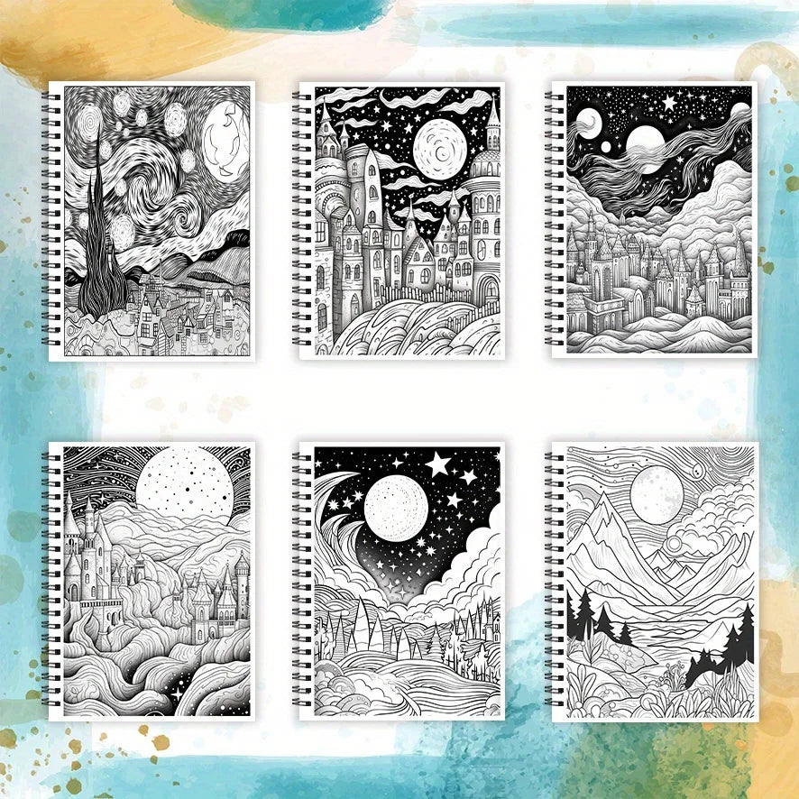 Coloring Book - 8.3x 11.2 inches 32 pages art style coloring book - perfect for soothing, doodling, holiday party favors, ideal