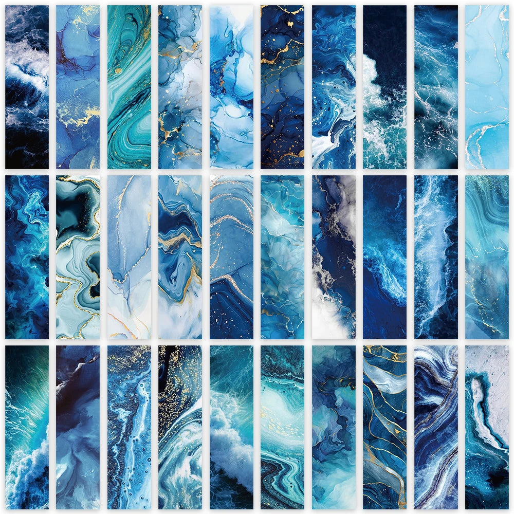 30PCS Ocean Theme Bookmarks Graffiti Stationary Paper Pages Books Read Lovers Students Stationary Supplies Creative Bookmarks