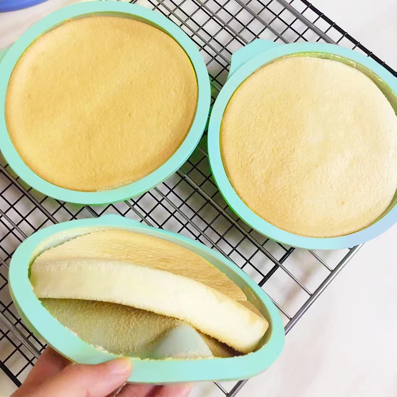 FAIS DU Silicone Cake Pan 4/6/8inch Round Cake Layer Set Silicone Bakeware Mold for Baking Tools Rainbow Cake and Mousse
