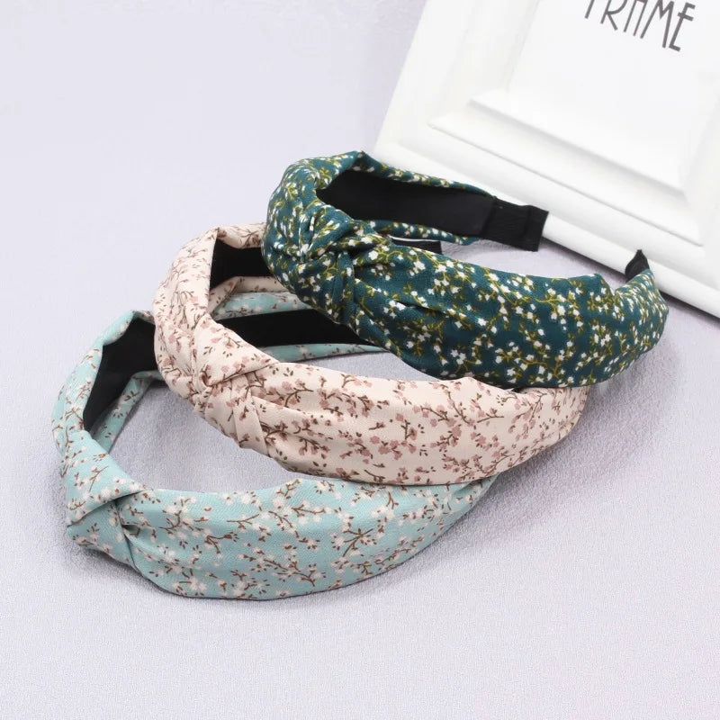 Fashion Top Knot Twist Hairband Elastic Headwear Printing Cloth Hair Hoop Headwrap Headband for Women Headdress Hair Accessories
