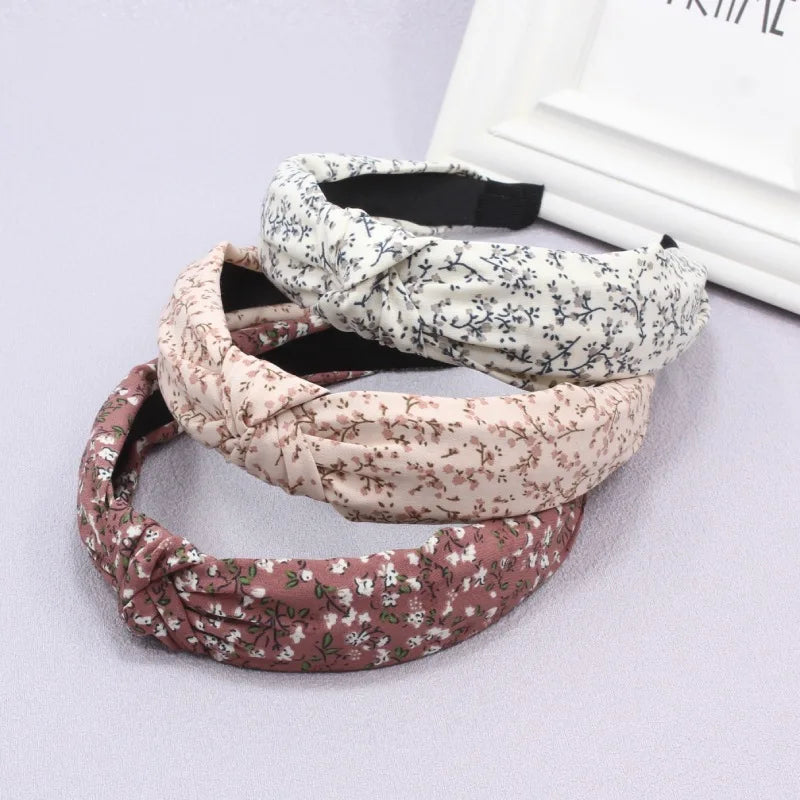Fashion Top Knot Twist Hairband Elastic Headwear Printing Cloth Hair Hoop Headwrap Headband for Women Headdress Hair Accessories