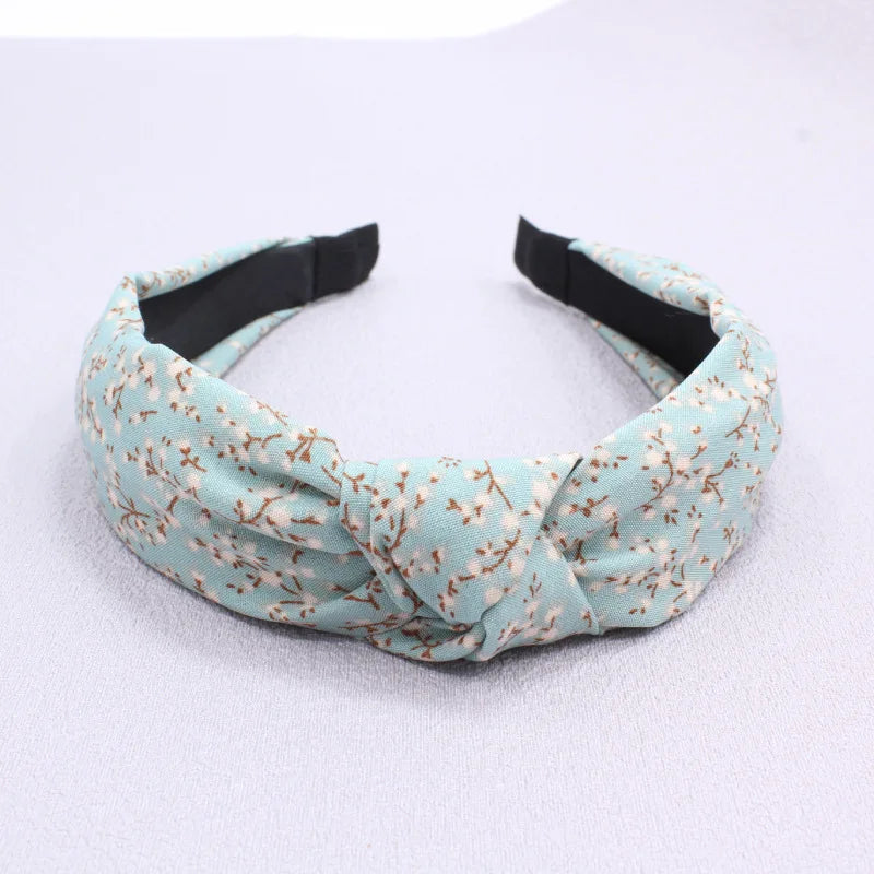 Fashion Top Knot Twist Hairband Elastic Headwear Printing Cloth Hair Hoop Headwrap Headband for Women Headdress Hair Accessories