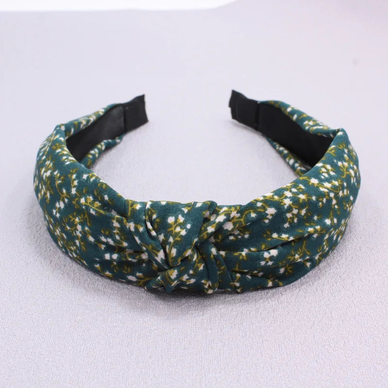 Fashion Top Knot Twist Hairband Elastic Headwear Printing Cloth Hair Hoop Headwrap Headband for Women Headdress Hair Accessories