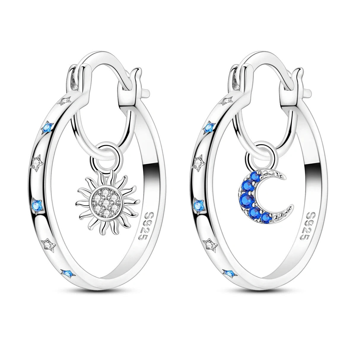 New In Earrings 925 Sterling Silver Butterfly Tulip Hoop Earrings Ear Studs Zircon Making Jewelry For Women Girl Party Gifts