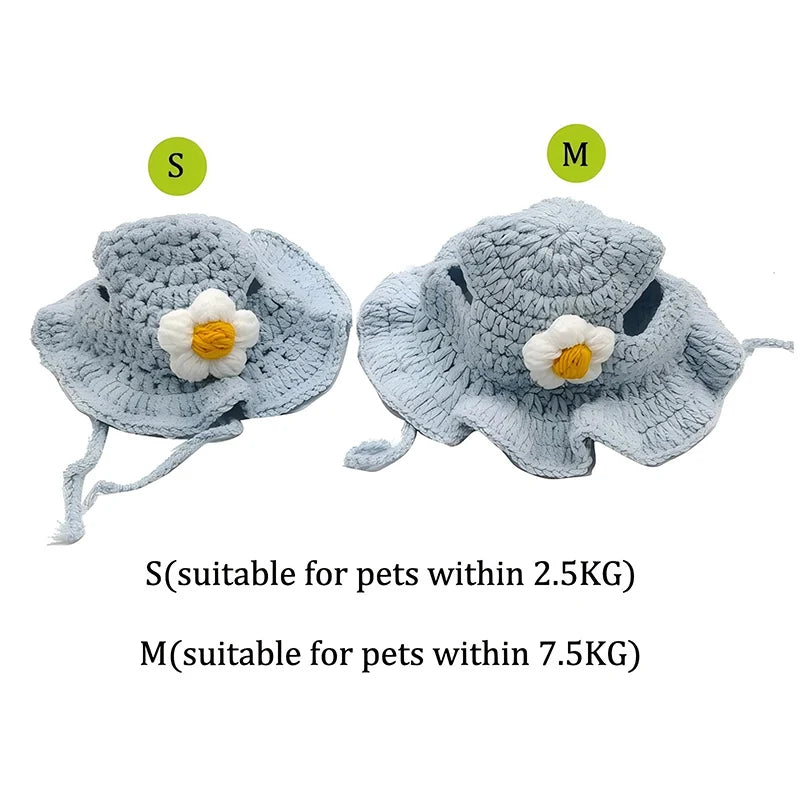 Pet Hat Hand-made Cat Hat Elastic Woven Cap  Puppy Kitten Headwear Knitted Hat Party Photo Shoot Props Decoration Cat Accessorie