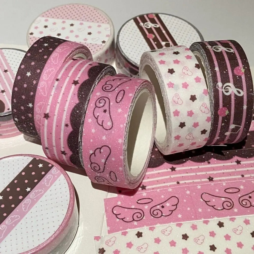 Ins Strawberry Decorative Tape Stars Kawaii DIY Tape Angel Wings School Stationary