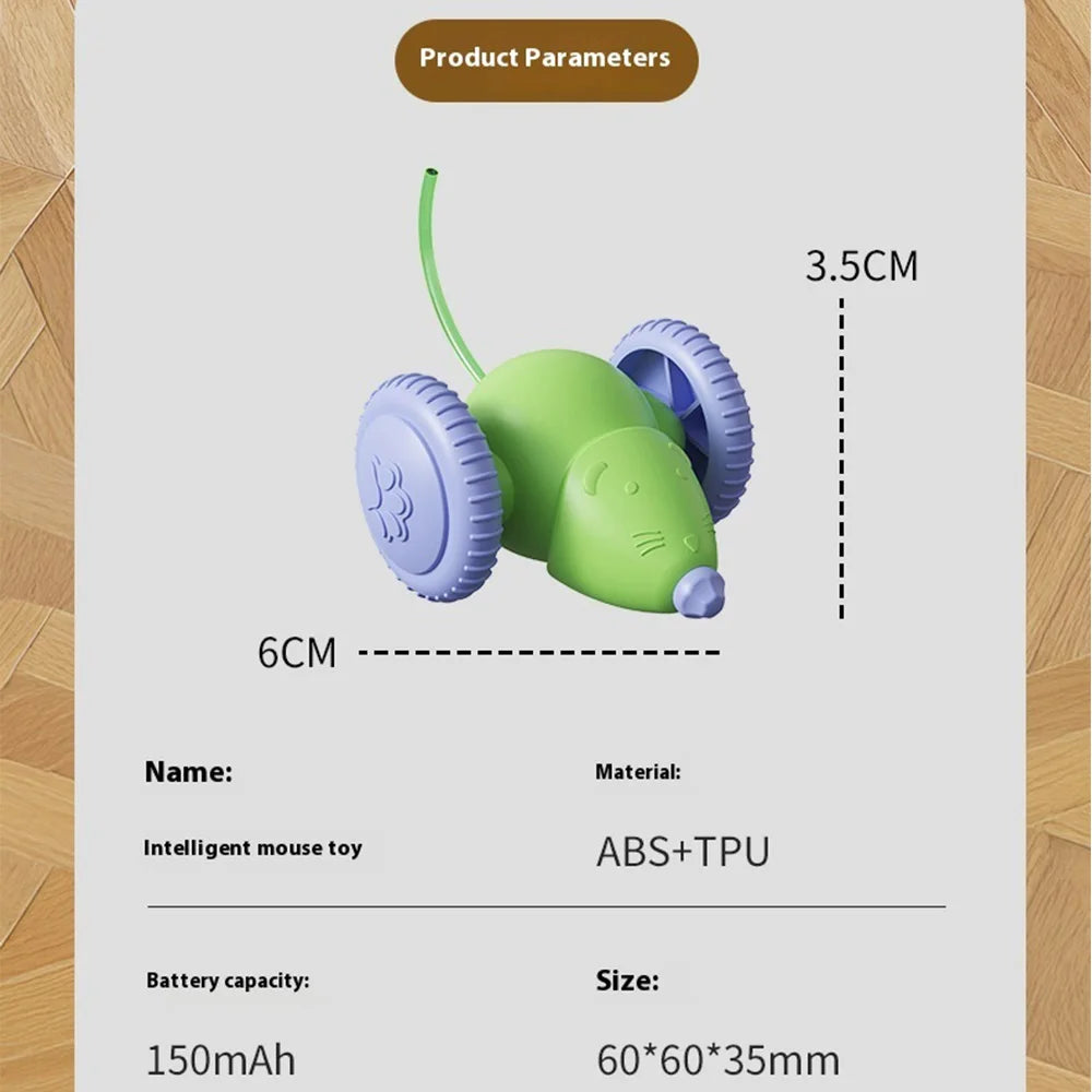 Electric Mouse Car Pet Toys Interactive Cat Toy Rechargeable Automatic Teaser with Intelligent Obstacle Avoidance Pet Products