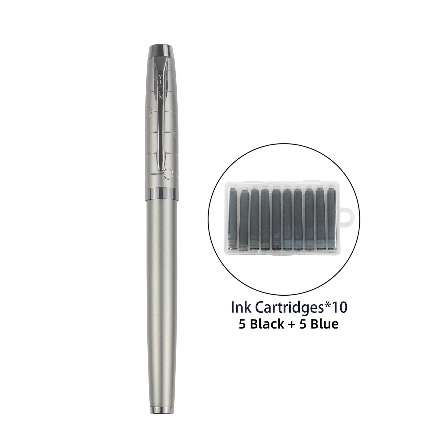 1 PC Fountain Pen, Stylish and Sturdy,Mechanical Feel,Metallic Touch,Luxury Pen,Professional Gunmetal Metal Pen,Gifting