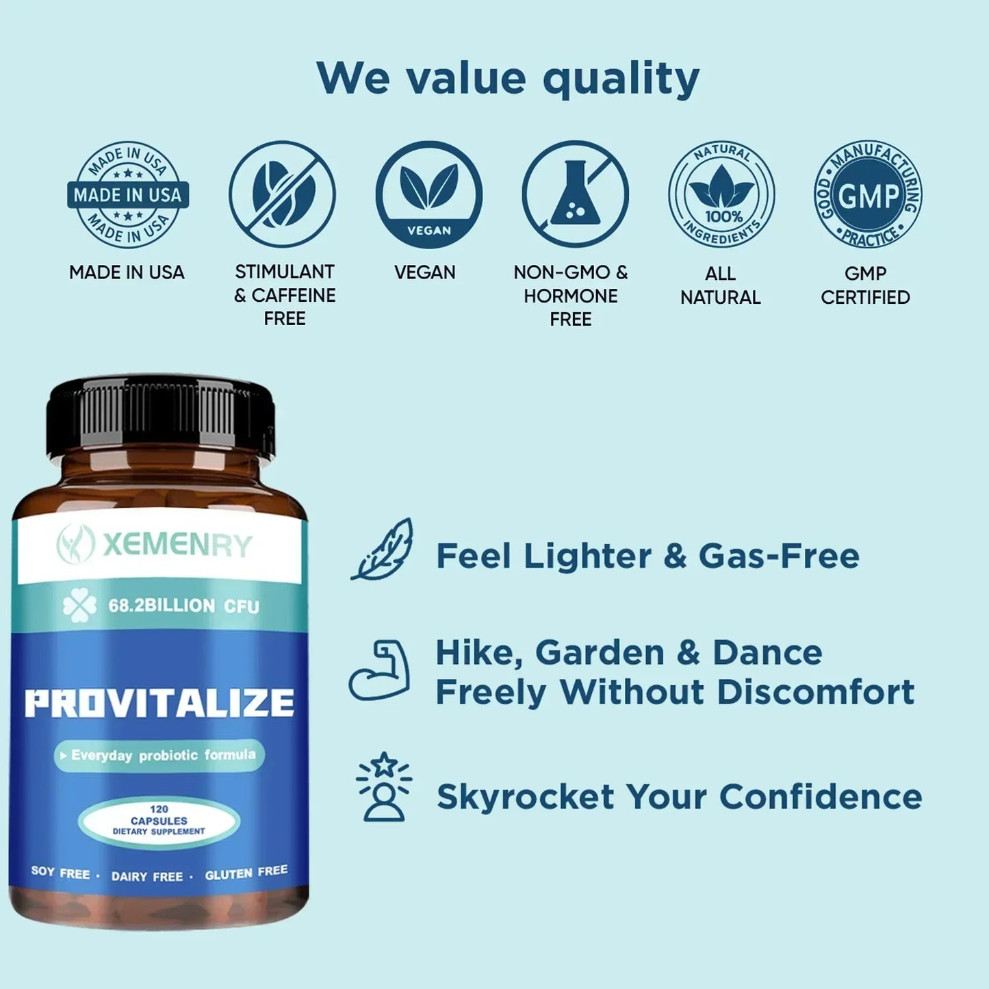 Provitalize Capsules - Support Bone & Joint and Gut Health, for Digestive Health & Boosts Metabolism