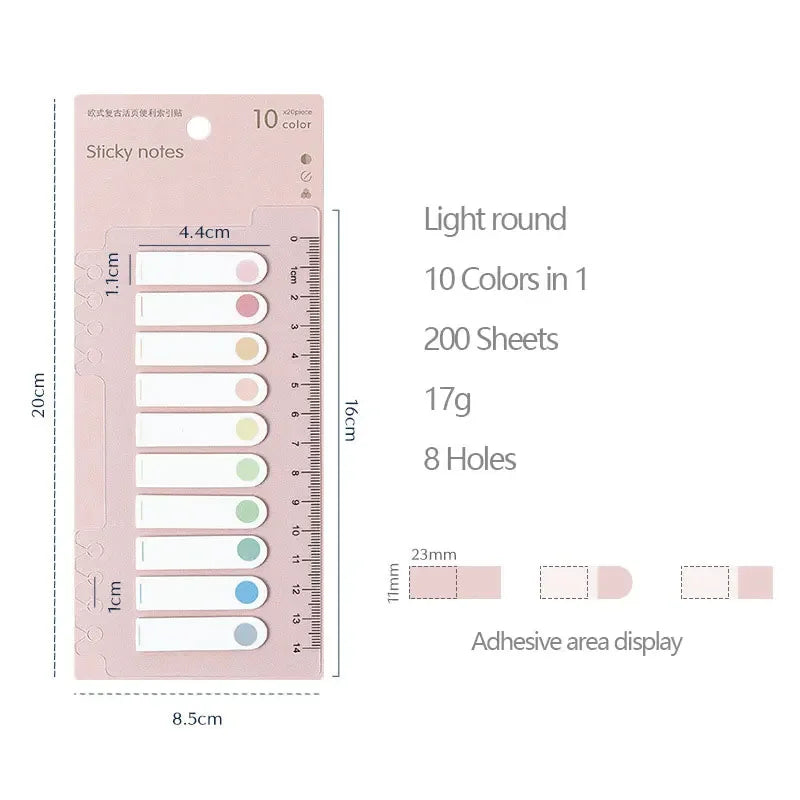 Sticky Notes Stationery Set 200 Sheets Stationery Posted for books it Memo Pad Bookmark Adhesive Notepad Sticky tabs