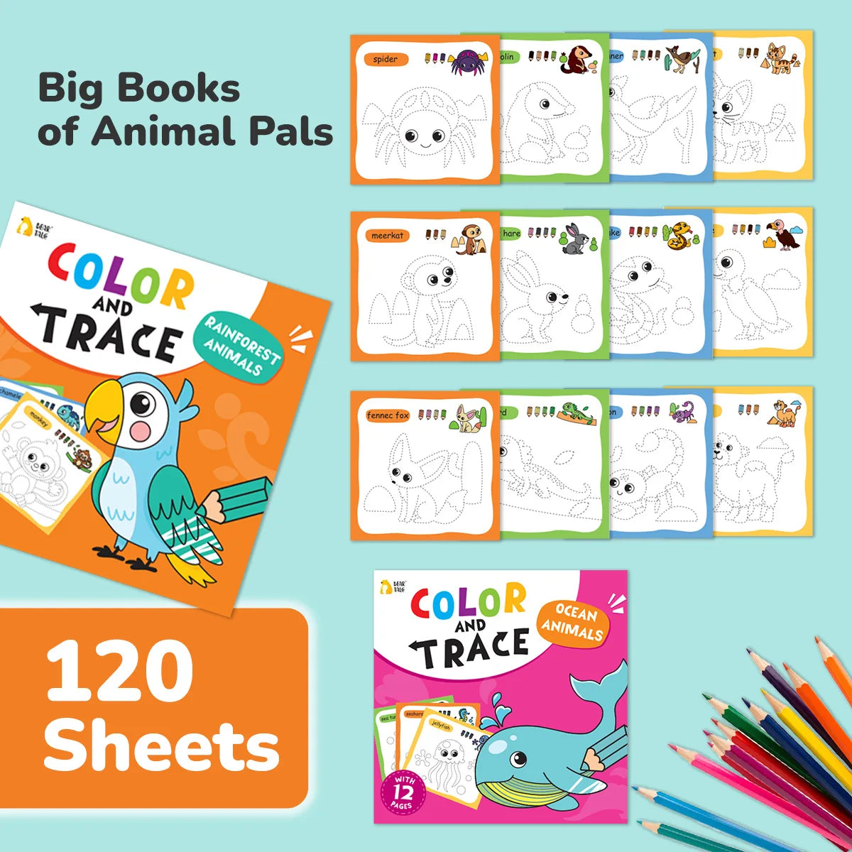 Children's Coloring Book for 3-6 Years Old, Suitable for Boys/Girls in Early Childhood Education Coloring Book (Set of 10 Books)