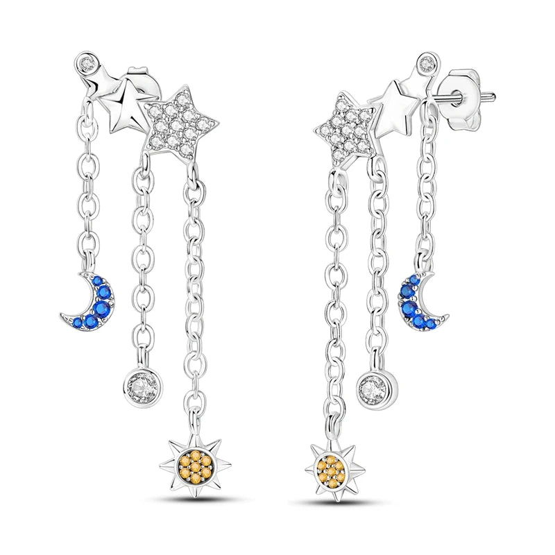 New In Earrings 925 Sterling Silver Butterfly Tulip Hoop Earrings Ear Studs Zircon Making Jewelry For Women Girl Party Gifts