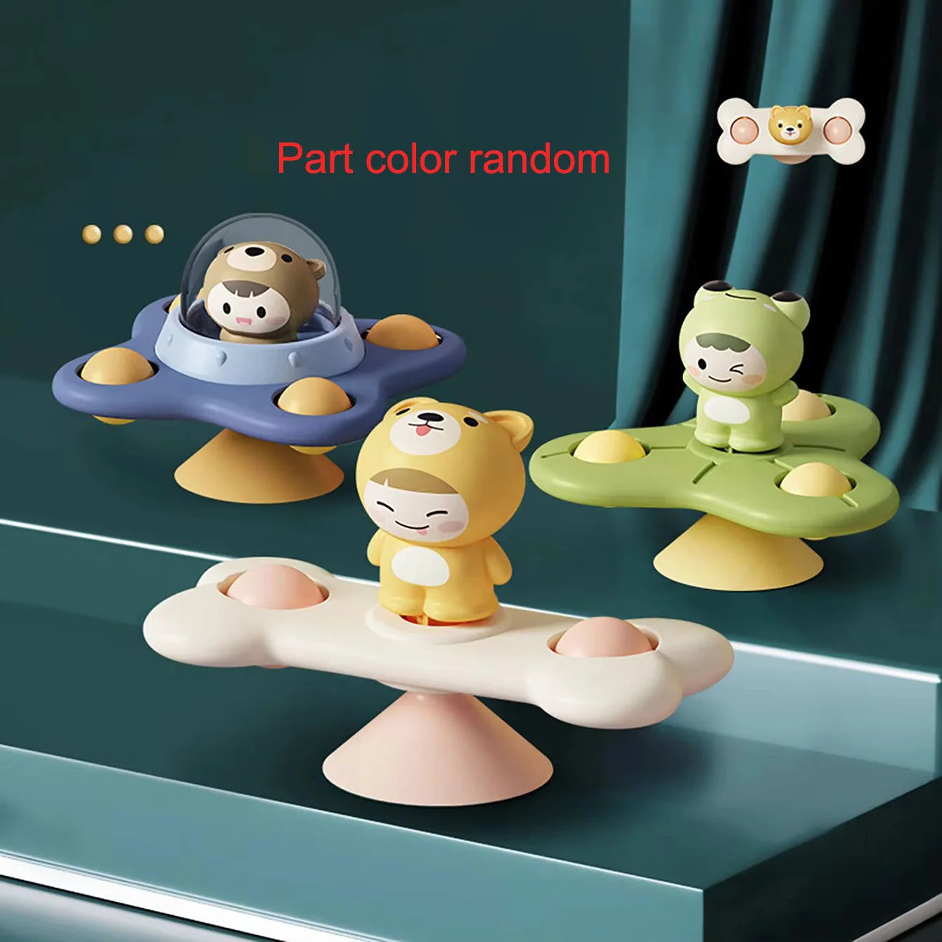 Baby Soothe Toy Cartoon Airplane Soothe Baby Artifact Baby Bath Fun Sucker Spinner Early Education Table Games