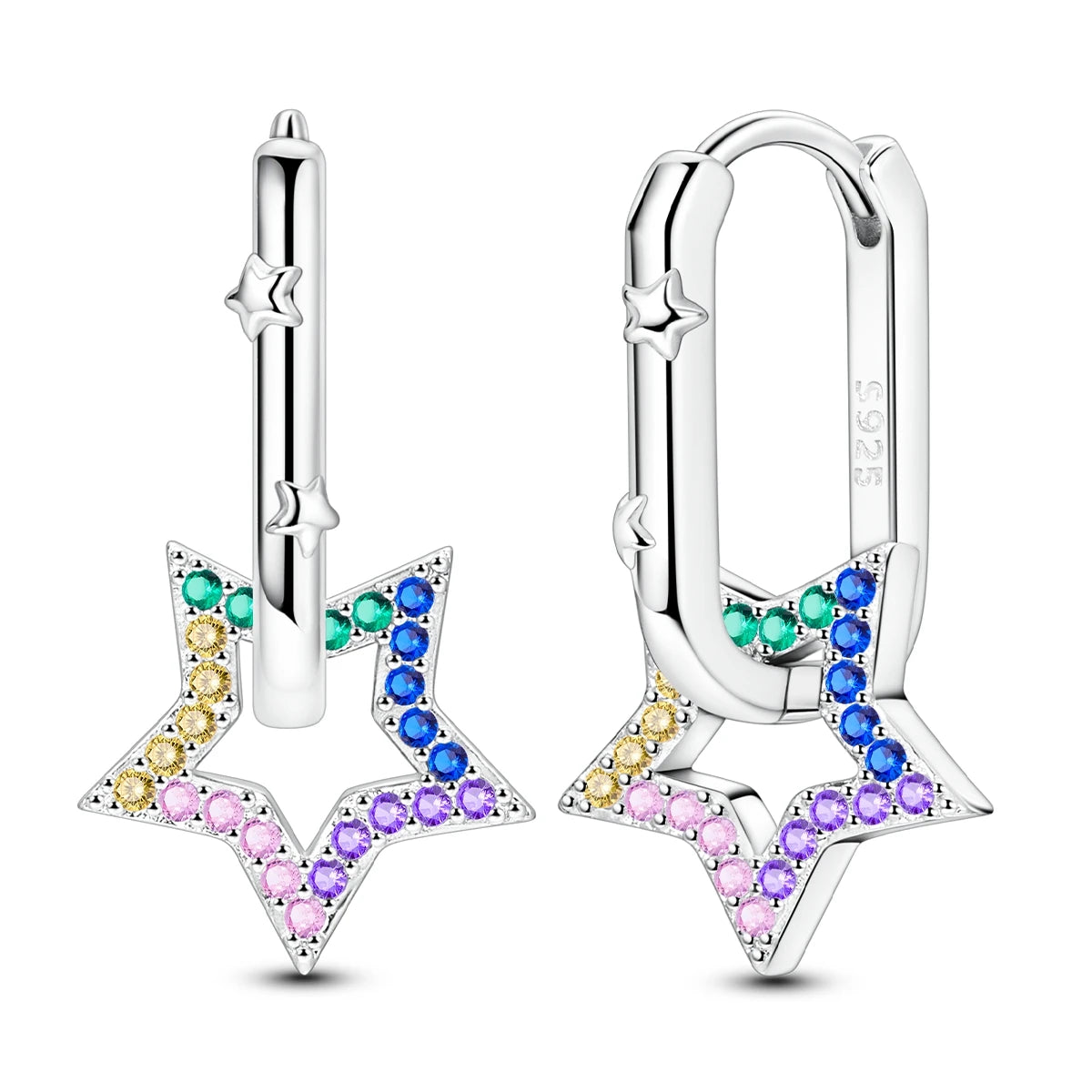 New In Earrings 925 Sterling Silver Butterfly Tulip Hoop Earrings Ear Studs Zircon Making Jewelry For Women Girl Party Gifts
