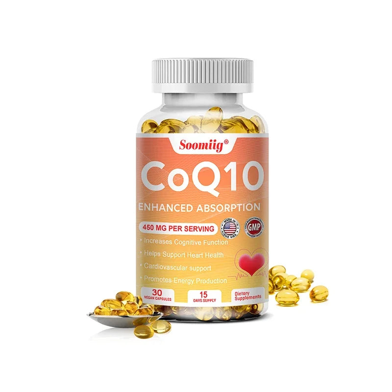 Coenzyme Q10,To Promote Cardiovascular Health and Heart Health,Provide Energy To Support Joint Health,Gluten-Free