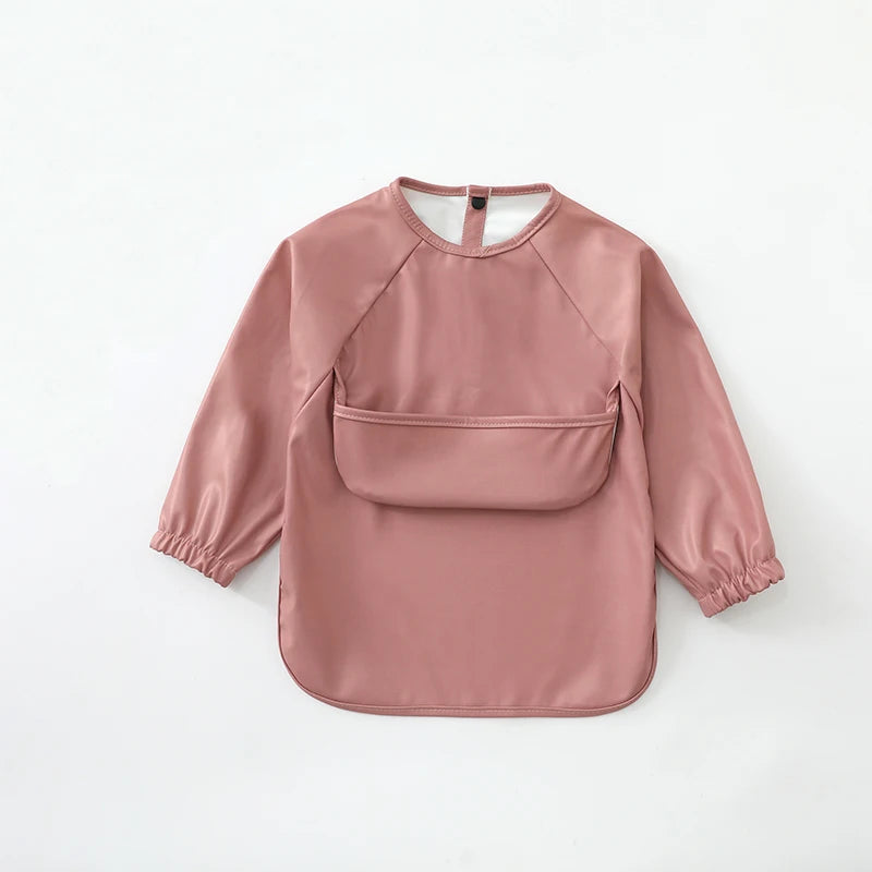 Baby Bibs Waterproof Art Smock with Long Sleeves Easy To Clean Children's Painting Apron Bib for Toddlers Girls Boys Baby Stuff