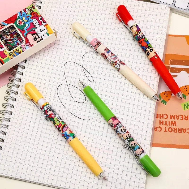 Crayon Shin-chan quick-dry pen new creative cute high-appearance, fashionable  portable student black pen for doing exercises