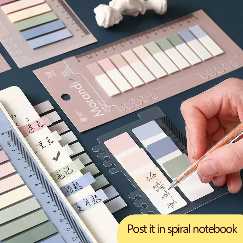 Sticky Notes Stationery Set 200 Sheets Stationery Posted for books it Memo Pad Bookmark Adhesive Notepad Sticky tabs