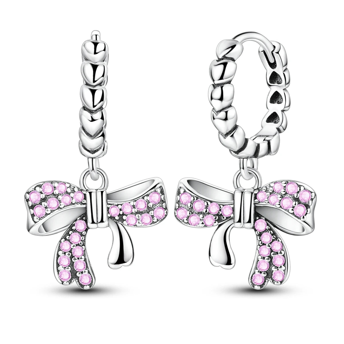New In Earrings 925 Sterling Silver Butterfly Tulip Hoop Earrings Ear Studs Zircon Making Jewelry For Women Girl Party Gifts