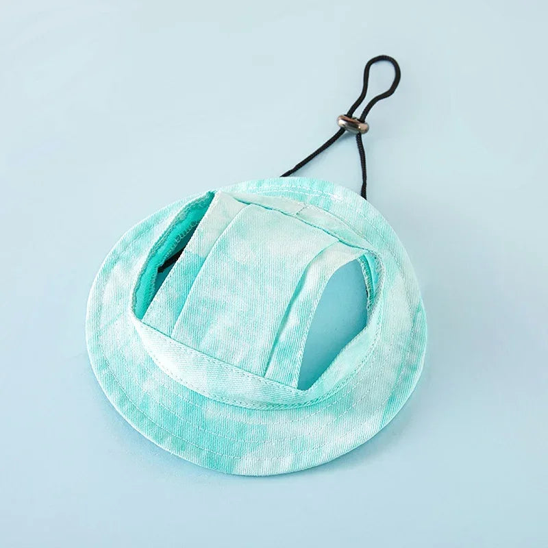 Pet Hat With Ear Holes Summer Outdoor Cute Dog Cat Hat Colorful Adjustable Baseball Cap For Small Medium Dogs Cats Pet Supplies
