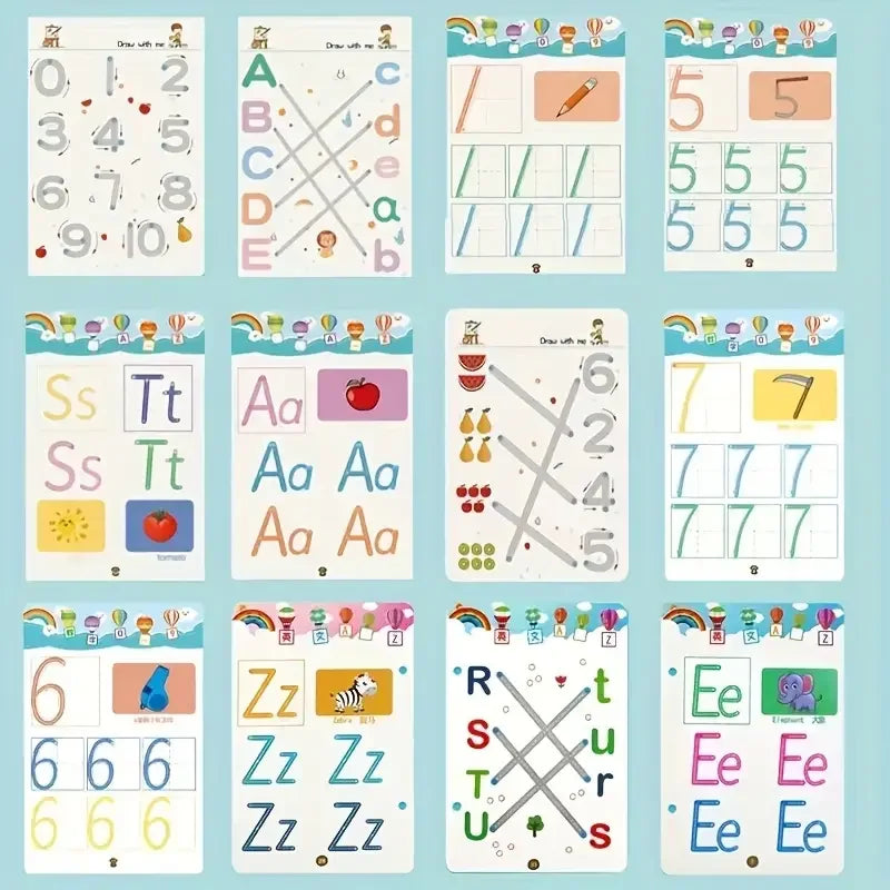 Page 32 Reusable Kids Writing Book - Erasable Practice Notebook for Ages 3-6 | Durable Learning Pad for Handwriting Training