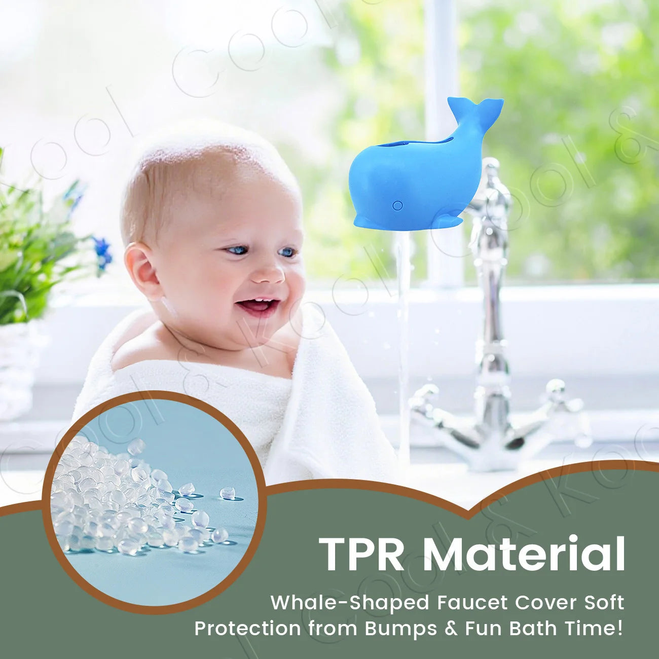 Baby Bath Faucet Cover, BPA-Free Silicone with Adjustable Strap for Safe, Bump-Proof Bath Time