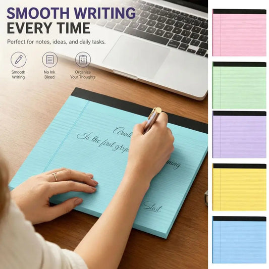 Writing Pad A5 Lined Notebook Colorful Note Paper Stationery Supplies for Students Kids Teachers Office Desk Organization