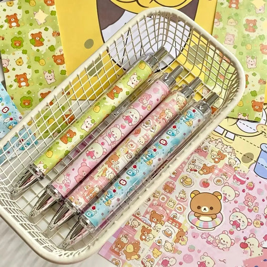 Super Cute Old-fashioned Bear Japanese Retro Pen Ins Press Pen for Students To Answer Questions and Exams Special Black Pen Gift