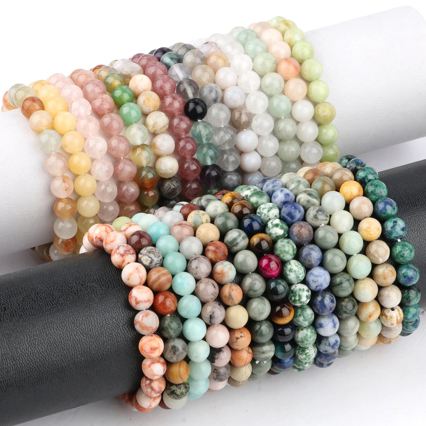 4 6 8mm Natural Stone Beaded Bracelet Agate Jade Beads Charm Elastic Bracelets for Women Men Jewelry Handmade Yoga Trendy Bangle