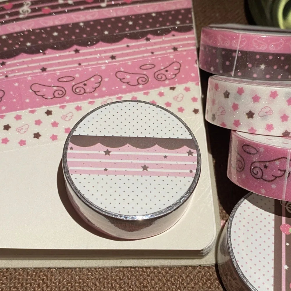 Ins Strawberry Decorative Tape Stars Kawaii DIY Tape Angel Wings School Stationary