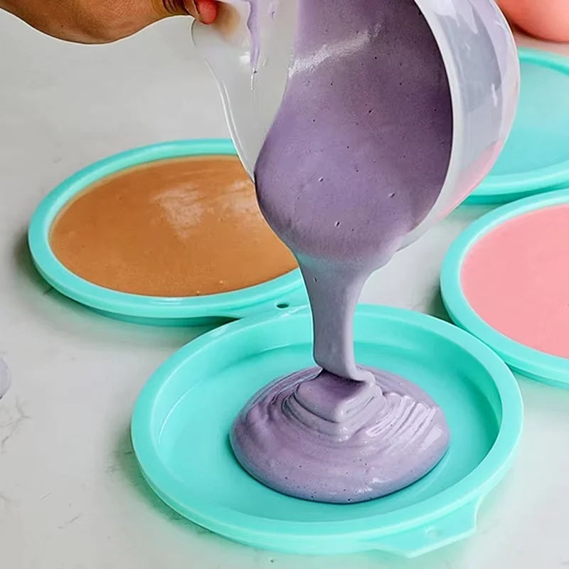 FAIS DU Silicone Cake Pan 4/6/8inch Round Cake Layer Set Silicone Bakeware Mold for Baking Tools Rainbow Cake and Mousse