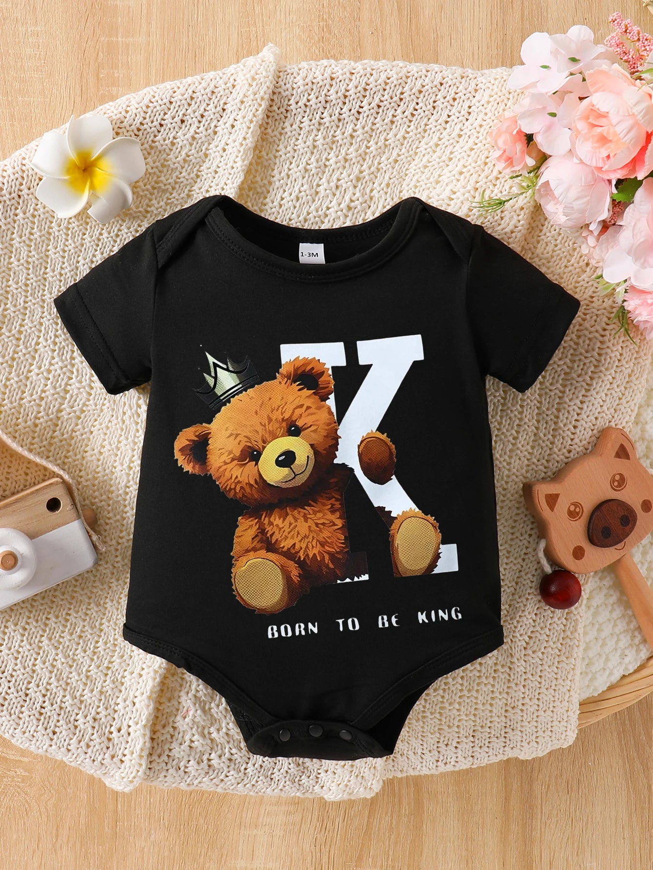 Newborn Baby Boy Cute Bear Printed Bodysuit One-piece for baby