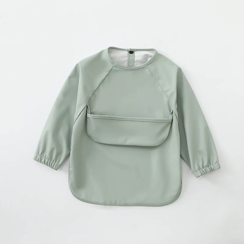 Baby Bibs Waterproof Art Smock with Long Sleeves Easy To Clean Children's Painting Apron Bib for Toddlers Girls Boys Baby Stuff