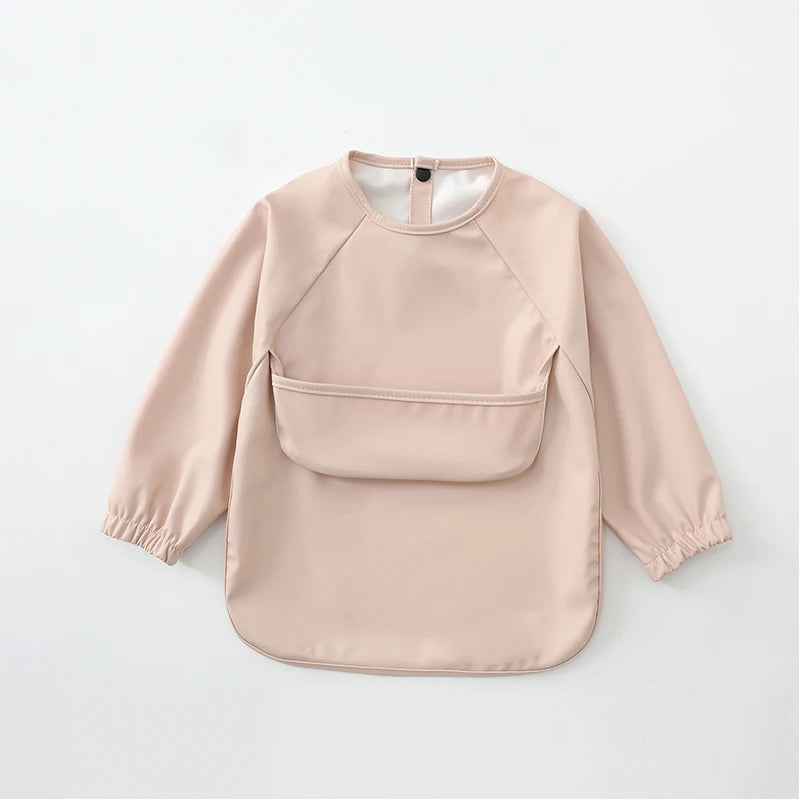 Baby Bibs Waterproof Art Smock with Long Sleeves Easy To Clean Children's Painting Apron Bib for Toddlers Girls Boys Baby Stuff