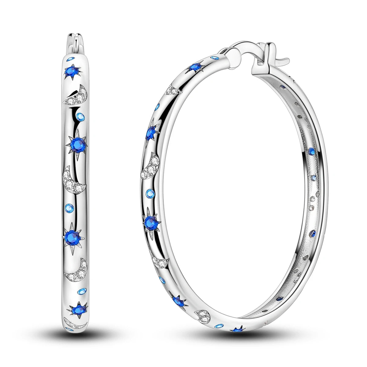 New In Earrings 925 Sterling Silver Butterfly Tulip Hoop Earrings Ear Studs Zircon Making Jewelry For Women Girl Party Gifts