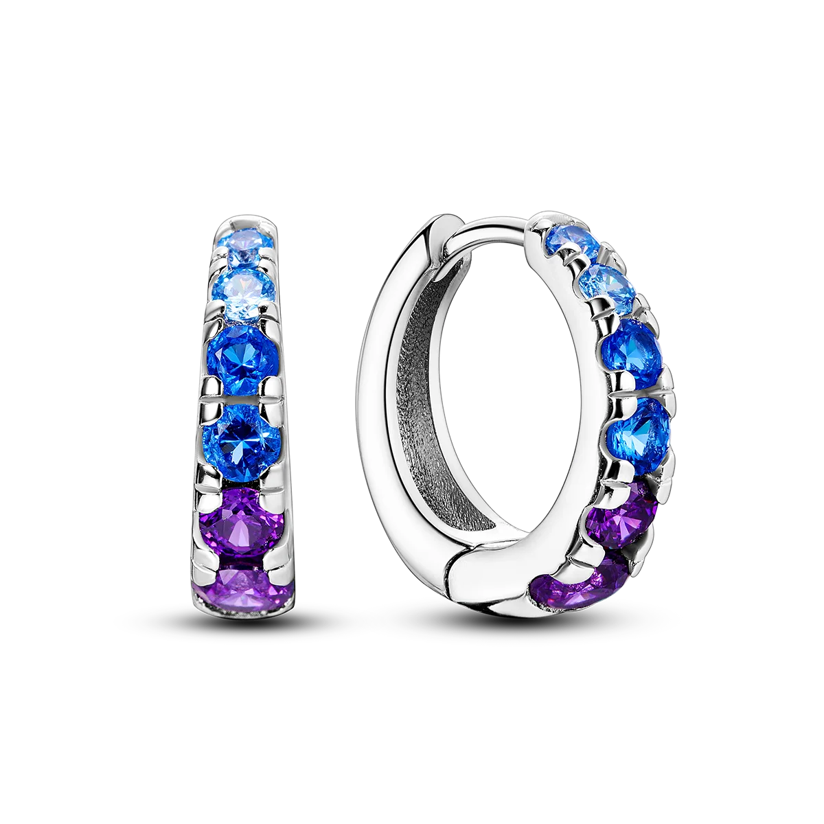 New Earrings 925 Silver Blue Butterfly Star Moon Dangle Hoop Earrings Ear Studs Zircon CZ Making Jewelry For Women Girl Party