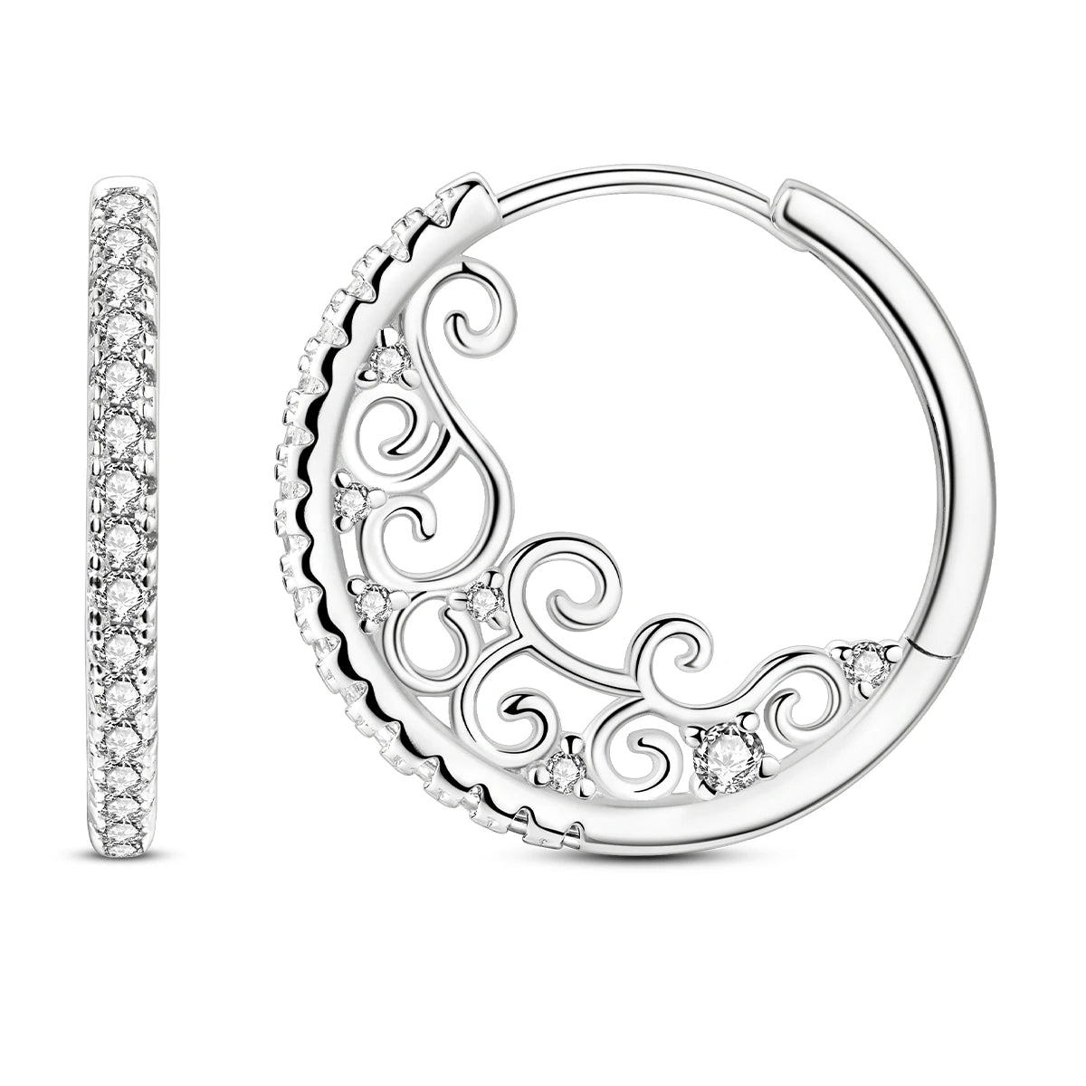 New In Earrings 925 Sterling Silver Butterfly Tulip Hoop Earrings Ear Studs Zircon Making Jewelry For Women Girl Party Gifts