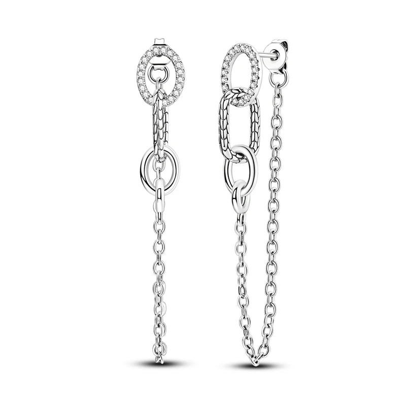 New In Earrings 925 Sterling Silver Butterfly Tulip Hoop Earrings Ear Studs Zircon Making Jewelry For Women Girl Party Gifts