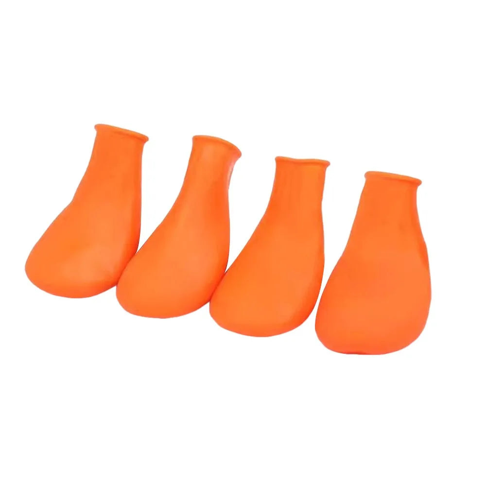 4Pcs Pets Boots New Waterproof Dog Shoes Balloon Rubber Anti-slip Pet Rain Boots for Small Dog Chihuahua Large Dogs