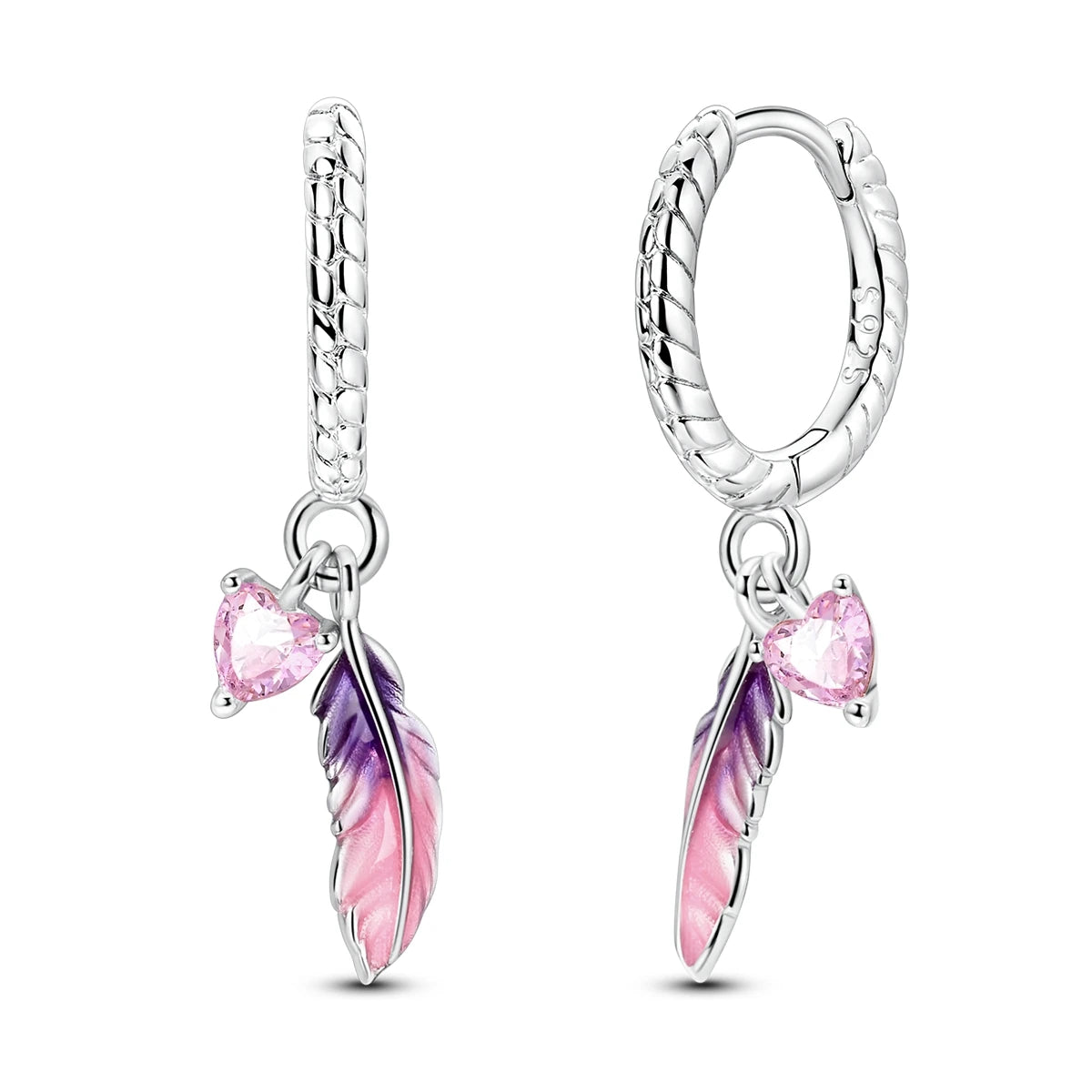 New In Earrings 925 Sterling Silver Butterfly Tulip Hoop Earrings Ear Studs Zircon Making Jewelry For Women Girl Party Gifts