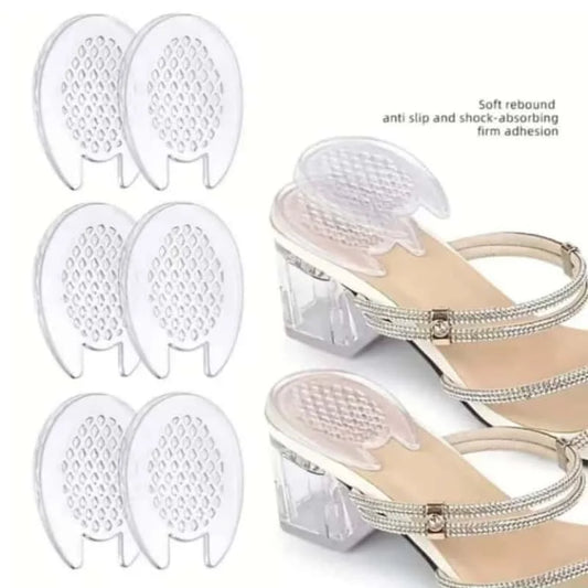 1/2/3 Pairs of Transparent Silicone Cushioning Insoles, Half-Size Heel Pad Design, Massage Comfort, Shock Absorption, Breathable, Fits the Foot, Suitable for High Heels and Sandals