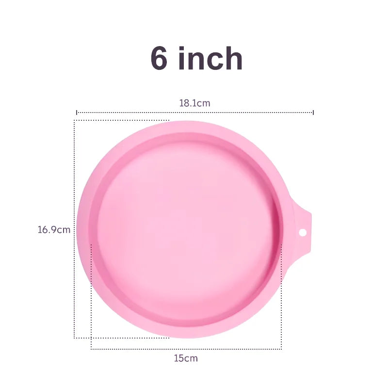 FAIS DU Silicone Cake Pan 4/6/8inch Round Cake Layer Set Silicone Bakeware Mold for Baking Tools Rainbow Cake and Mousse