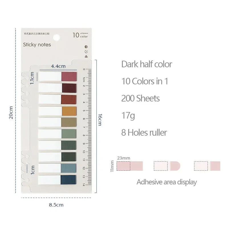 Sticky Notes Stationery Set 200 Sheets Stationery Posted for books it Memo Pad Bookmark Adhesive Notepad Sticky tabs