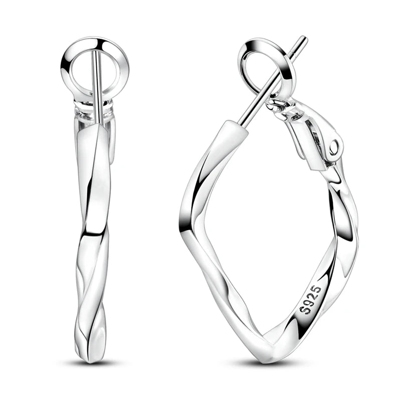 New In Earrings 925 Sterling Silver Butterfly Tulip Hoop Earrings Ear Studs Zircon Making Jewelry For Women Girl Party Gifts