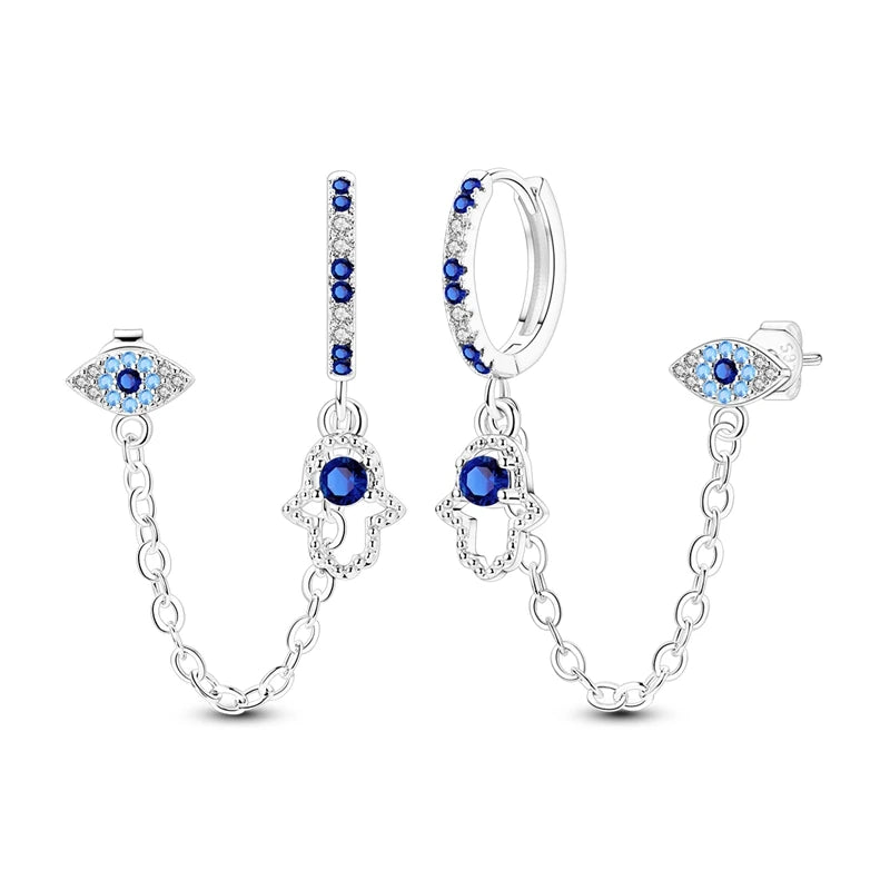 New In Earrings 925 Sterling Silver Butterfly Tulip Hoop Earrings Ear Studs Zircon Making Jewelry For Women Girl Party Gifts