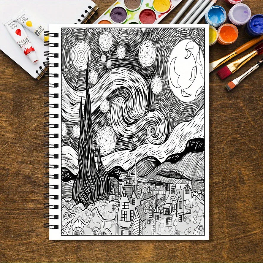 Coloring Book - 8.3x 11.2 inches 32 pages art style coloring book - perfect for soothing, doodling, holiday party favors, ideal