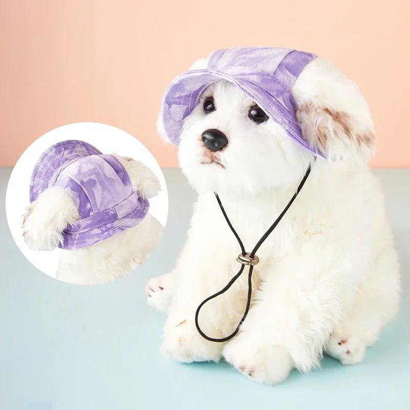 Pet Hat With Ear Holes Summer Outdoor Cute Dog Cat Hat Colorful Adjustable Baseball Cap For Small Medium Dogs Cats Pet Supplies
